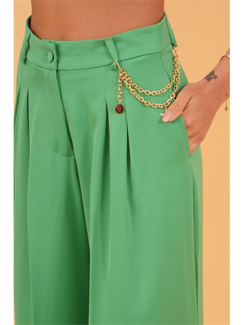 Pantalone in crepe palazzo GM by Gai Mattiolo | GM3719VERDE